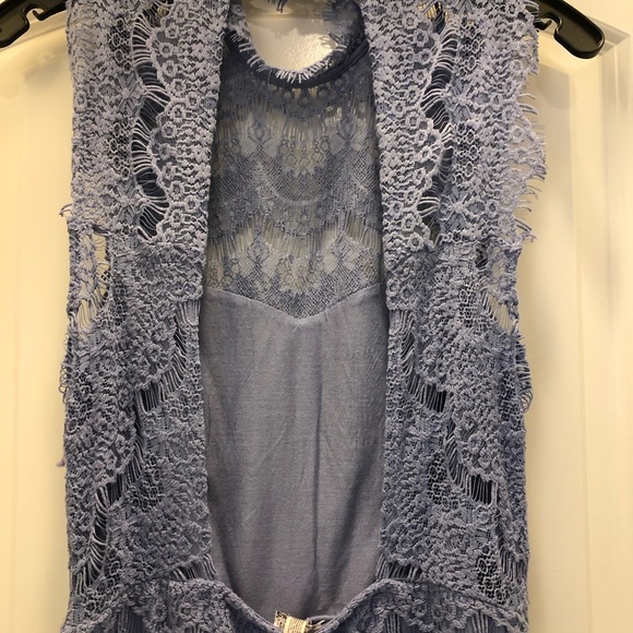Free People Daydream Open Back Lace Dress Size M - Picture 5 of 6